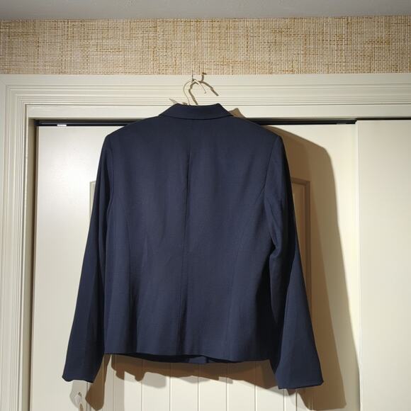 Talbots NWT Navy Button Front Collar Lined Wool Stretch Jacket Women's Sz 14 - Picture 3 of 9